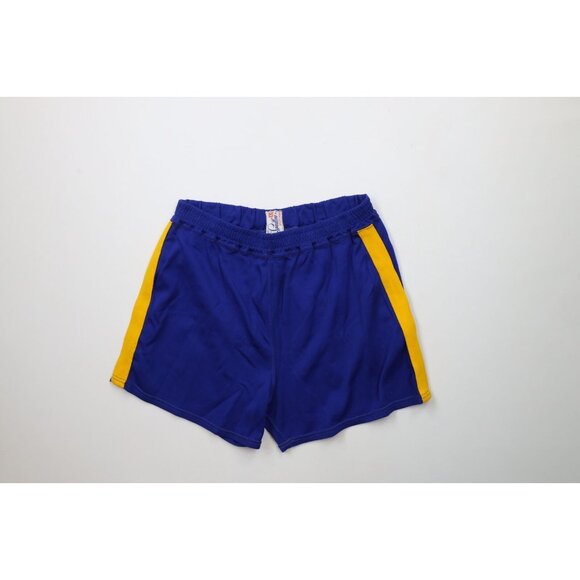 Vintage 50s 60s Mens 2XL XXL Color Block Above Knee Gym Basketball Shorts USA